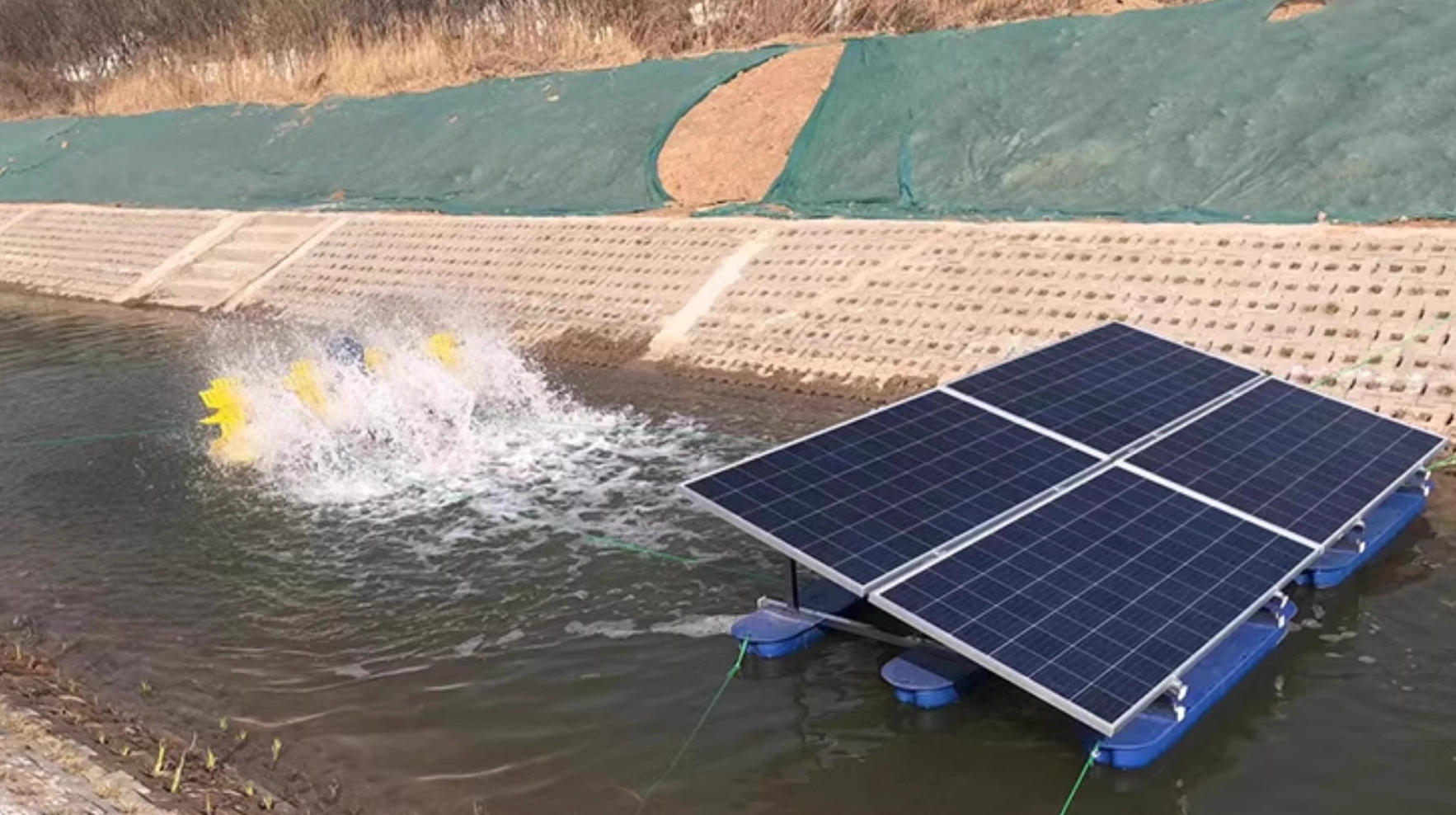 碧水清波，驅(qū)動未來：南京藍寶石太陽能水車曝氣機